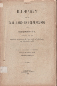 BIJDRAGEN TOT DE TAAL, LAND, EN VOLKENKUNDE VAN NEDERLANDSCH-INDIE ZEVENDE VOLGREEKS-VIJFDE DEEL
