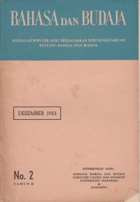 BAHASA DAN BUDAJA NO. 2 TAHUN II, DESEMBER 1953