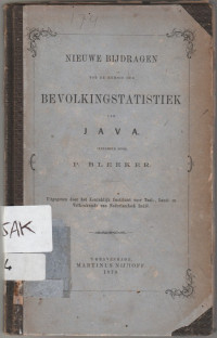 NIEUWE BIJDRAGEN TOT DE KENNIS DER BEVOLKINGSTATISTIEK VAN JAVA (rusak)
