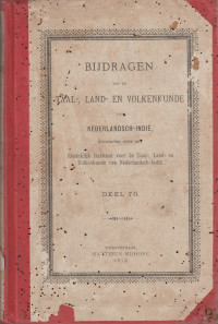 BIJDRAGEN TOT DE TAAL, LAND EN VOLKENKUNDE VAN NEDERLANDSCH-INDIE DEEL 70