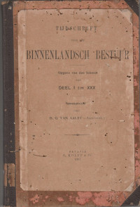 TIJDSCHRIFT VOOR HET BINNENLANDSCH BESTUUR OPGAVE VAN DEN INHOUD VAN DEEL I T/M XXX