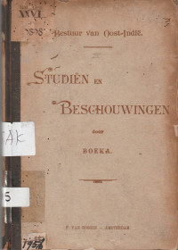 BESTUUR VAN OOST-INDIE : STUDIEN EN BESCHOUWINGEN