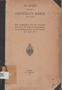 DE ARBEID VAN HET INSTITUUT KERN 1925-1935