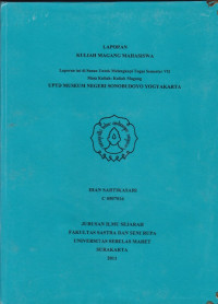LAPORAN KULIAH MAGANG MAHASISWA UPTD MUSEUM NEGERI SONOBUDOYO YOGYAKARTA