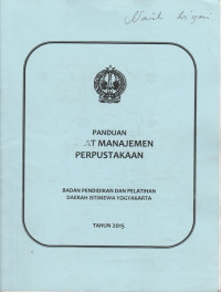 PANDUAN DIKLAT MANAJEMEN PERPUSTAKAAN