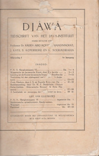 DJAWA TIJDSCHRIFT VAN HET JAVA-INSTITUUT 5e JAARGANG, Afl. 1, 2, 3, 4, 5,  1925