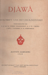 DJAWA TIJDSCHRIFT VAN HET JAVA - INSTITUUT 8e JAARGANG VIII 1928