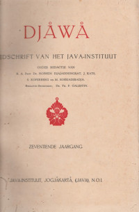 DJAWA TIJDSCHRIFT VAN HET JAVA-INSTITUUT ZEVENTIENDE JAARGANG