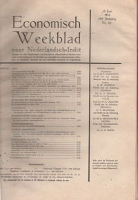 ECONOMISCH WEEKBLAD VOOR NEDERLANDS-INDIE 16 JUNI 1933, ISTE JAARGANG NO. 50