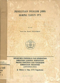 PENELITIAN FOLKLOR JAWA SAMPAI TAHUN 1971