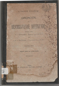 GRONDEN DER BESCHRIJVENDE MEETKUNDE NEGENDE DRUK, EERSTE DEEL MET AANHANGSEL (TEKST)