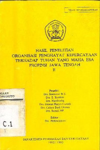 HASIL PENELITIAN ORGANISASI PENGHAYAT KEPERCAYAAN TERHADAP TUHAN YME DIY