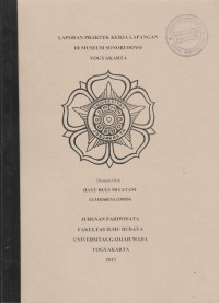 LAPORAN PRAKTEK KERJA LAPANGAN DI MUSEUM SONOBUDOYO YOGYAKARTA