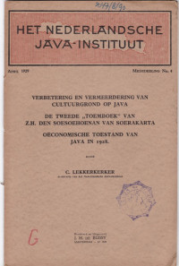 HET NEDERLANDSCHE JAVA-INSTITUUT NO. 4, APRIL 1929