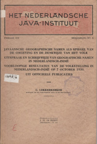 HET NEDERLANDSCHE JAVA-INSTITUUT NO. 8, FEBRUARI 1931