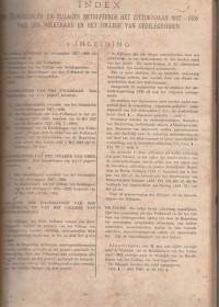 INDEX OP HANDELINGEN EN BIJLAGEN BETREFFENDE HET ZITTINGSJAAR 1927 - 1928 VAN DEN VOLKSRAAD EN HET COLLEGE VAN GEDELEGEERDEN