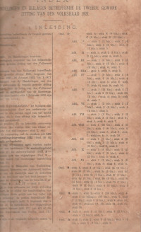 INDEX OP HANDELINGEN EN BIJLAGEN BETREFFENDE DE TWEEDE GEWONE ZITTING VAN DEN VOLKSRAAD 1921