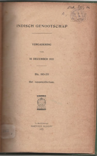 INDISCH GENOOTSCHAP VERGADERING VAN 16 DECEMBER 1921 BLZ. 183-211 HET RASSENCRITERIUM