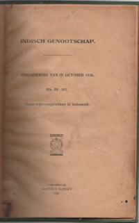 INDISCH GENOOTSCHAP VERGADERING VAN 16 OCTOBER 1936 BLZ. 95-107 ONDERWIJSVRAAGSTUKKEN IN INDONESIA