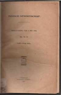 INDISCH GENOOTSCHAP VERGADERING VAN 8 MEI 1936 BLZ. 55-94 INDIE VRAAGT HULP