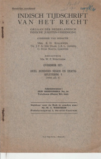 INDISCH TIJDSCHRIFT VAN HET RECHT : ORGAAN DER NEDERLANDSCH INDISCHE JURISTEN-VEREENIGING DEEL HONDERD NEGEN EN DERTIG AFLEVERING 5 ( 1934 ALF. 5) (BOEKBESPREKING)