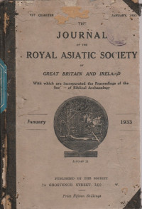 THE JOURNAL OF THE ROYAL ASIATIC SOCIETY OF GREAT BRITAIN AND IRELAND, JANUARY 1933