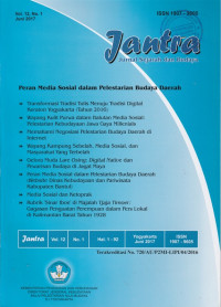 JANTRA JURNAL SEJARAH DAN BUDAYA VOL. 12, NO.1 JUNI 2017