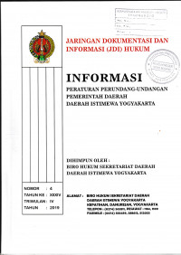 JARINGAN DOKUMENTASI DAN INFORMASI (JDI) HUKUM : INFORMASI PERATURAN PERUNDANG-UNDANGAN PEMERINTAH DAERAH DAERAH ISTIMEWA YOGYAKARTA