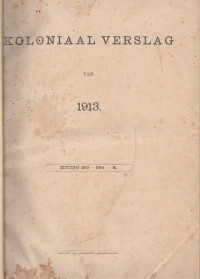 KOLONIAAL VERSLAG VAN 1913