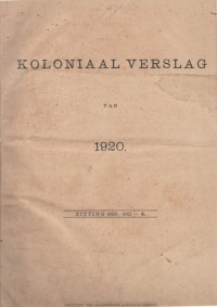 KOLONIAAL VERSLAG VAN 1920