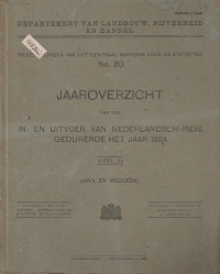 MEDEDEELINGEN VAN HET CENTRAAL KANTOOR VOOR DE STATISTIEK NO. 20 JAAROVERZICHT VAN DEN IN. EN UITVOER VAN NEDERLANDSCH-INDIE GEDURENDE HET JAAR 1924 DEEL IIA (JAVA EN MADOERA)