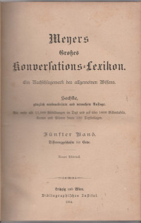 MEYERS GROBES KONVERLATIONS-LEXICON : EIN NACHSCHLAGEWERK DES ALLGEMEINEN WISSENS, JUNFTER BAND, DIFFERENZGEFCHAFTE BIS ERDE (RP II/28)