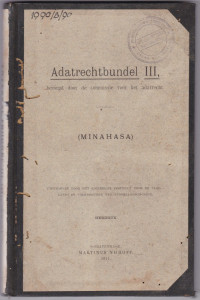 ADATRECHTBUNDEL III (MINAHASA)