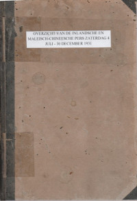 OVERZICHT VAN DE INLANDSCHE EN MALEISCH-CHINEESCHE PERS ZATERDAG 4 JULI - 30 DECEMBER 1931 ( Rusak)