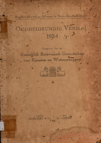 OUDHEIDKUNDIG VERSLAG 1924 EERSTE EN TWEEDE KWARTAAL (A.10/1924)