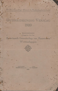 OUDHEIDKUNDIG VERSLAG 1920