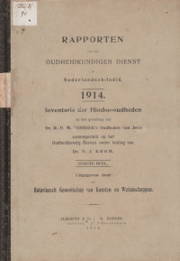 RAPPORTEN VAN DEN OUDHEIDKUNDIGEN DIENST IN NEDERLANDSCH-INDIE 1914 : INVENTARIS DER HINDOE-OUDHEDEN