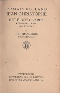 JEAN-CHRISTOPHE HET EINDE DER REIS IX. HET BRANDENDE BRAAMBOSCH