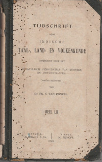 TIJDSCHRIFT VOOR INDISCHE TAAL, LAND EN VOLKENKUNDE DEEL LII
