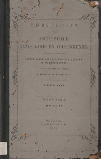 TIJDSCHRIFT VOOR INDISCHE TAAL, LAND, EN VOLKENKUNDE DEEL VIII DERDE SERIE