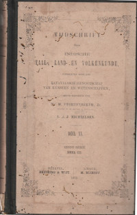 TIJDSCHRIFT VOOR INDISCHE TAAL, LAND EN VOLKENKUNDE DEEL XX ZESDE SERIE DEEL III