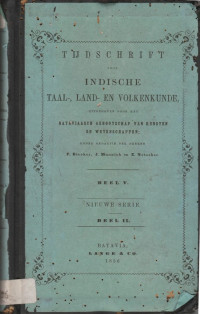 TIJDSCHRIFT VOOR INDISCHE TAAL, LAND, EN VOLKENKUNDE DEEL V, NIEUWE SERIE, DEEL II