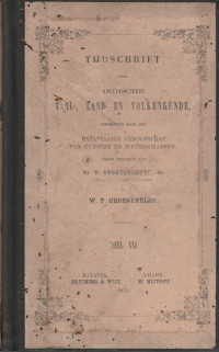 TIJDSCHRIFT VOOR INDISCHE TAAL, LAND, EN VOLKENKUNDE DEEL XXI