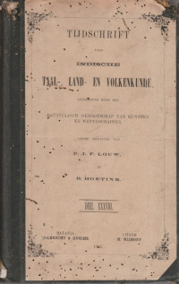 TIJDSCHRIFT VOOR INDISCHE TAAL, LAND, EN VOLKENKUNDE DEEL XXXVIII