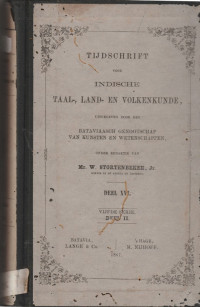 TIJDSCHRIFT VOOR INDISCHE TAAL, LAND EN VOLKENKUNDE DEEL XVI VIJFDE SERIE DEEL II