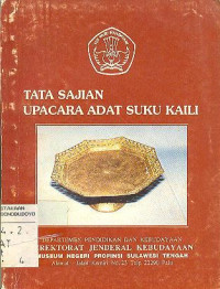 TATA SAJIAN UPACARA ADAT SUKU KAILI
