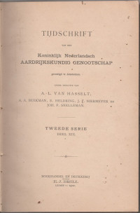 TIJDSCHRIFT VAN HET KONINKLIJK NEDERLANDSCH AARDRIJKSKUNDIG GENOOTSCHAP TWEEDE SERIE DEEL XIX