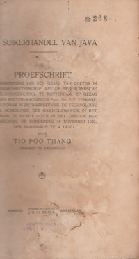 DE SUIKERHANDEL VAN JAVA : PROEFSCHRIFT