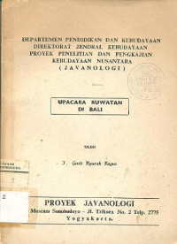 UPACARA RUWATAN DI BALI