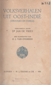 VOLKSVERHALEN UIT OOST-INDIE ( SPROOKJES EN FABELS)